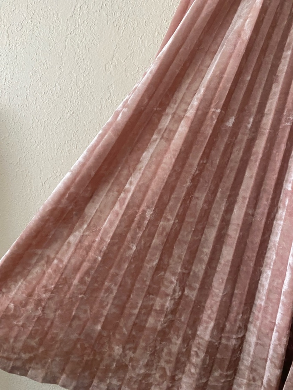 a new day Blush Crushed Velvet Pleated Midi Skirt - Picture 7 of 10